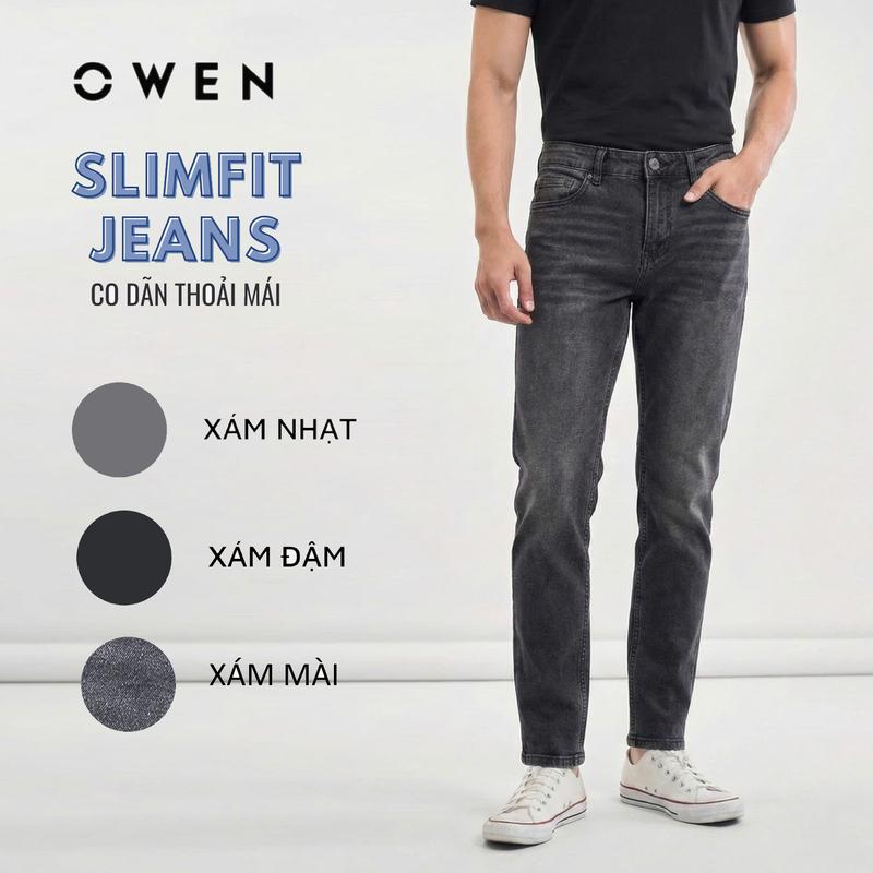 OWEN - Quần jeans nam Owen màu XÁM Slimfit DÁNG ÔM Quần bò nam Menswear Pants quan jenna