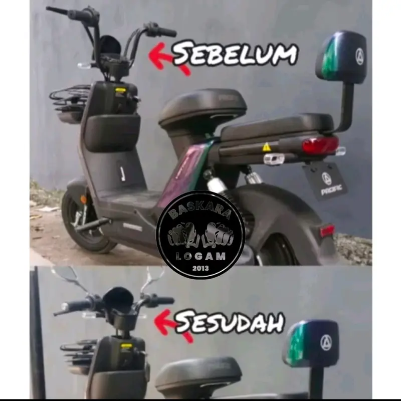 Stang Pendek Sepeda Listrik Variasi Stir Hitam Bahan Tebal 1