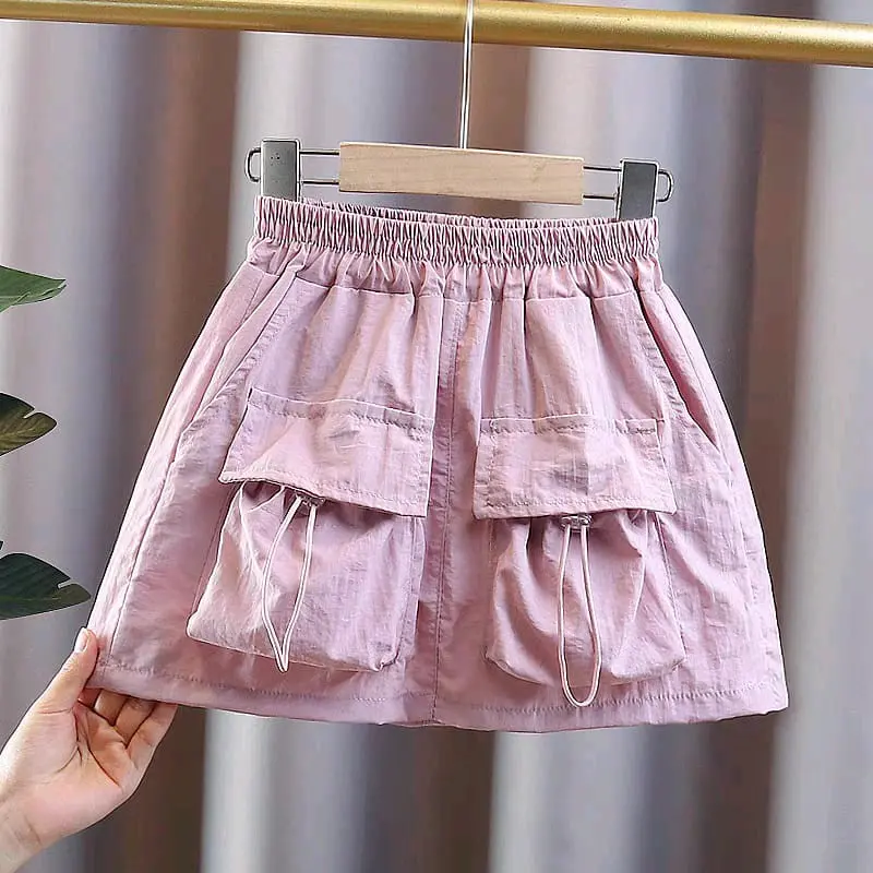 Rok Cargo Anak Perempuan Varian Warna 2 dan 3 Ukuran 6-12 Tahun bahan toyobo import - Fashion Cewek 2