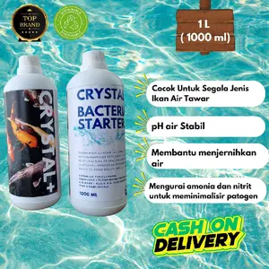 CRYSTAL+ Aquaculture Clear and Healthy 1000 mL | Bakteri Starter AquaCulture, Penjernih dan Pencegah Patogen Air Kolam Ikan Koi