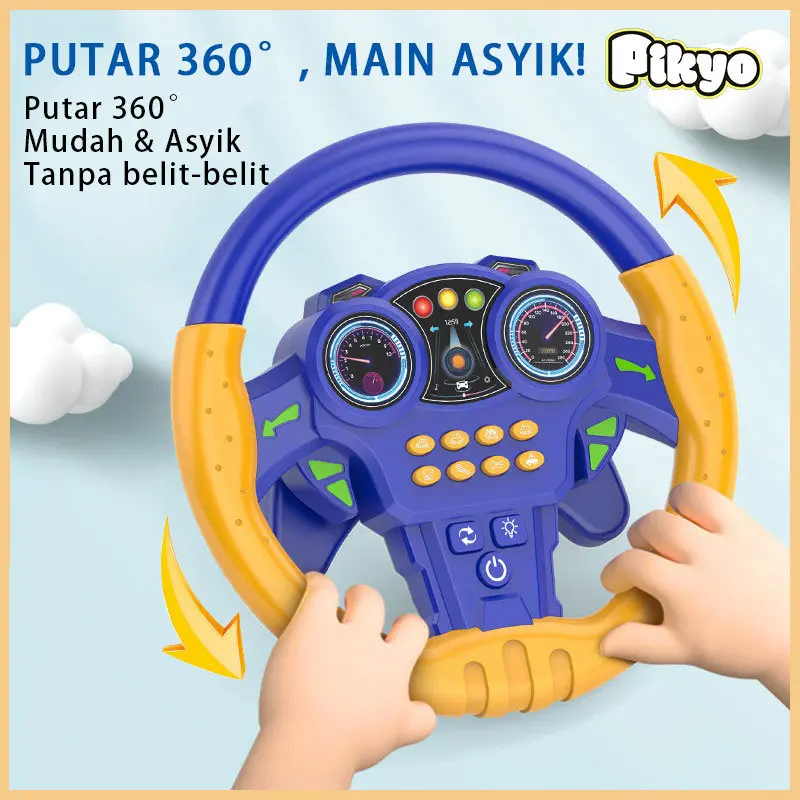 PIKYO Mainan Setir Mobil Anak Bayi Steering Wheel Edukasi 1-5Tahun Musik - Bisa COD