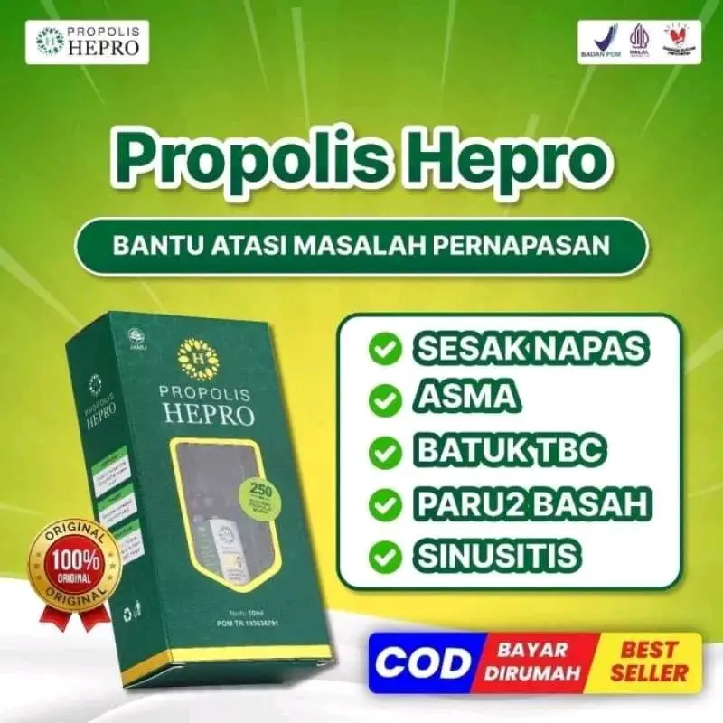 Propolis Hepro Jamu Tetes Herbal Alami 100% Original Anti TBC Dan Batuk Berdahak Asli Isi 10ml