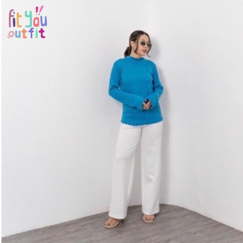 Fityoutfit - Sania Top - Atasan Wanita Panjang Basic Rib Knit Casual Nyaman Knitwear 7