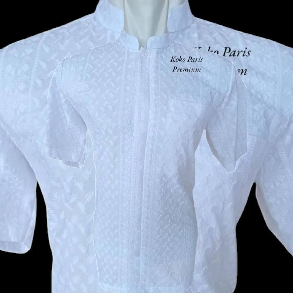 baju koko bahan Katun parisMuslim Nyaman Panjang Dewasa