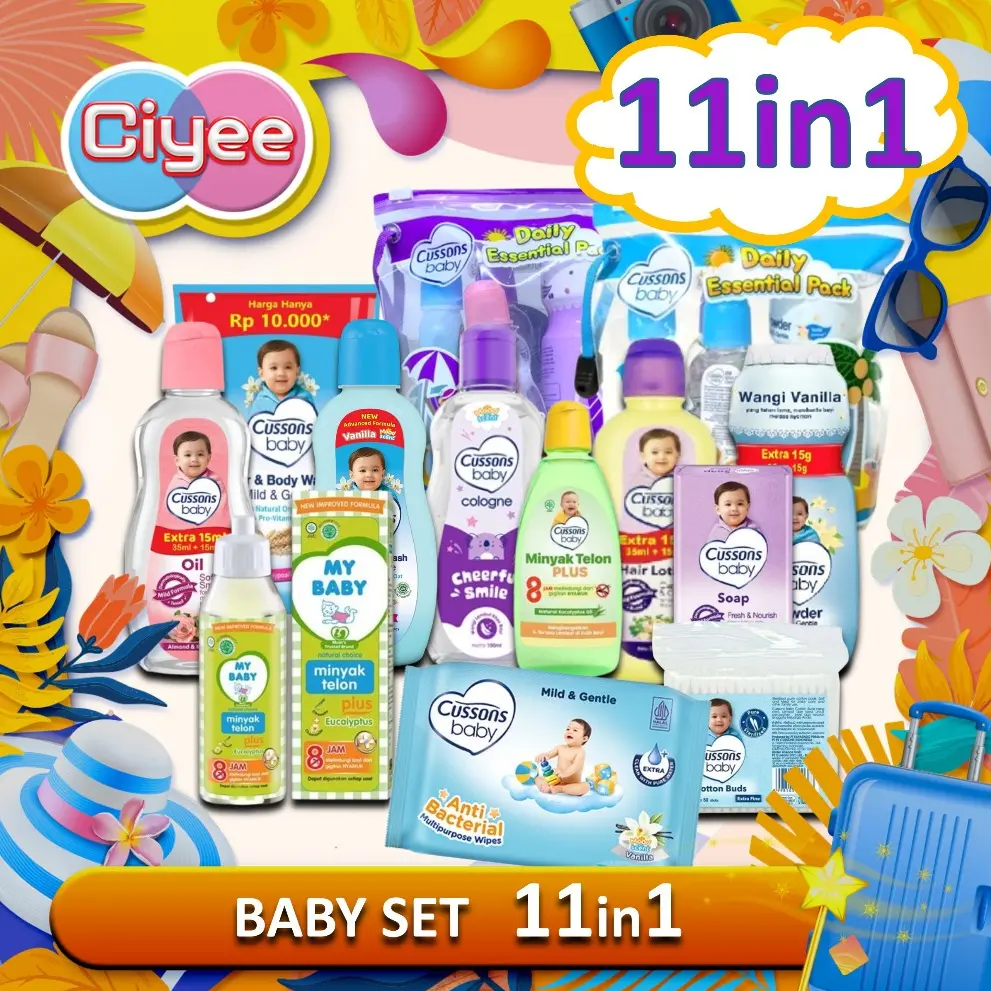Cussons Baby Gift Set 11in1 - Gift Pack Set - Baby Set - My Baby Telon - Hair Lotion - Wipes / Ciyee
