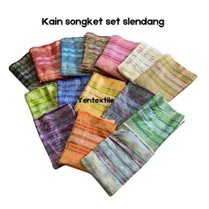Kain Songket Tenun set slendang termurah panjang 2meter