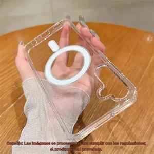 Funda de Carga Magnética para Samsung Galaxy S25 S24 S23 S22 S21 Ultra Plus FE S25 Edge A15 A16 A26 A35 A36 A54 A55 A56 de acrílico ultra claro y delgada