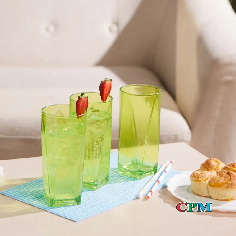 CPM Crystal Glass Set Of 3 Pcs / Gelas Plastik Kaca Minuman 3