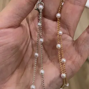 Kalung Rantai Mutiara Cantik Kombinasi Mutiara Manik Perhiasan Modern Tampil Anggun