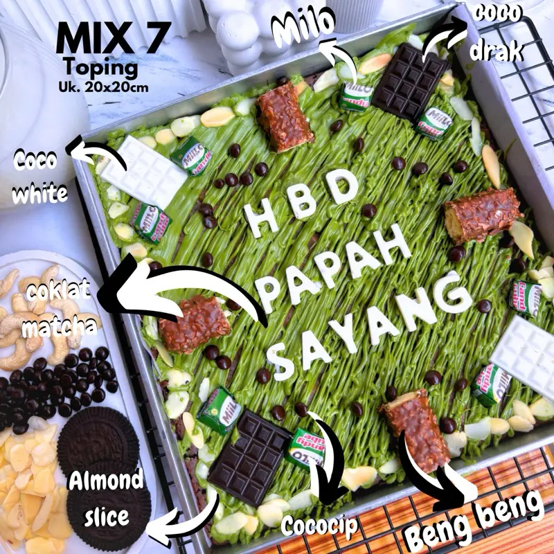 Baked Off Bakery Brownies Fudgy customized size 20x20