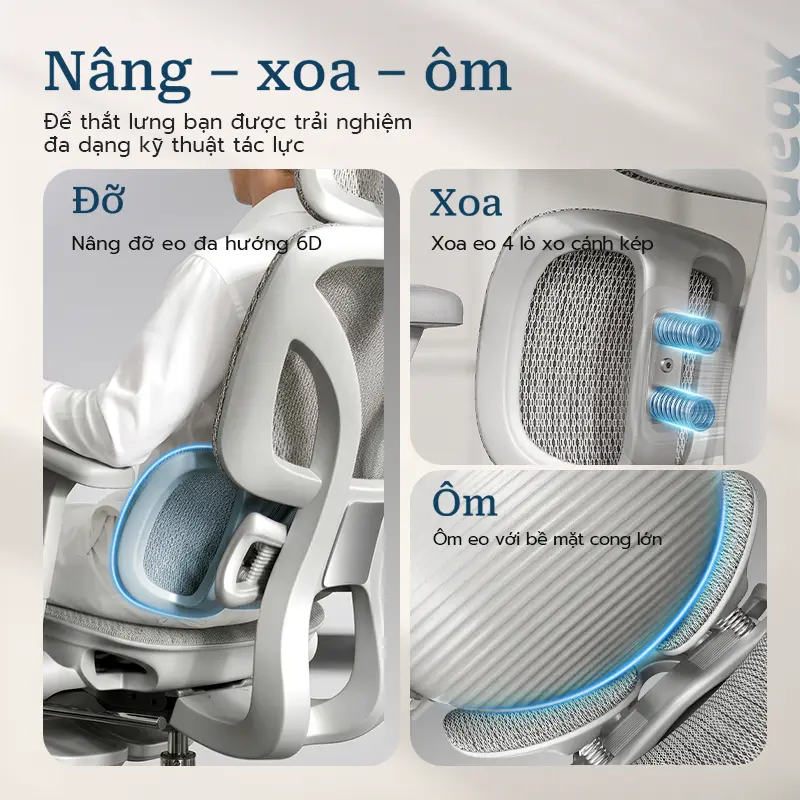 Ghế công thái học Xpanse T8 Hệ thống nâng đỡ động dạng đôi cánh bionic bằng lá thép độc lập, Lưới nano mát lạnh | ghế gaming | ghế văn phòng | ghế tựa lưng | BigBuy360 - bigbuy360.vn