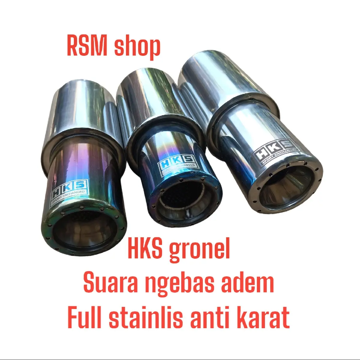 knalpot mobil hks gronel ful stenlis