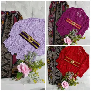 Setelan Kebaya Anak Brokat Lengan Panjang untuk Usia 5-10 Tahun - Fashion Anak Cantik