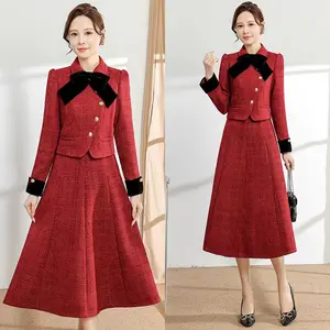 Setelan Rok Wanita Bahan Tweed Pita 9411/ Setrok Formal JeshopFashion