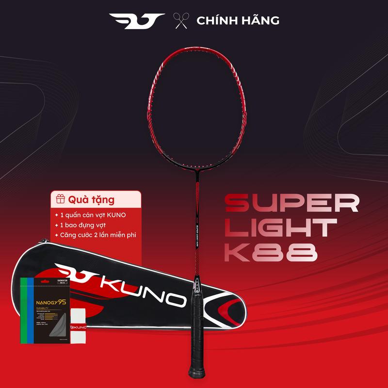Vợt Cầu Lông KUNO Super Light K88SP 6U, Full Cacbon Trọng Lượng 72G Thân Dẻo,…