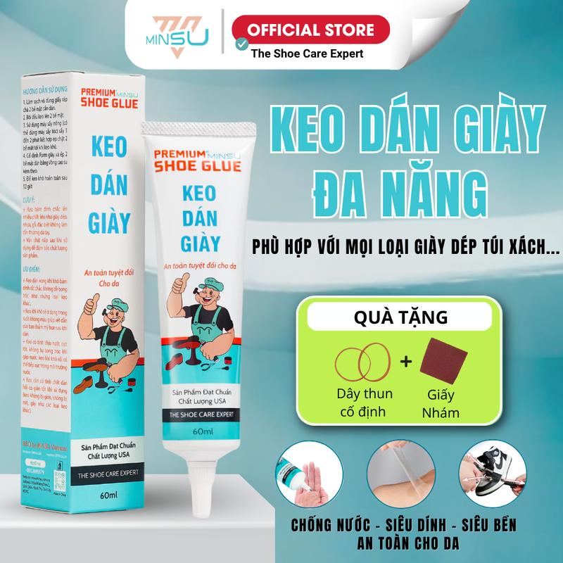 Keo Dán Giày Trong Suốt Siêu Dính Đa Năng MINSU M2522 Chuyên Dụng Cho Giày Dép Thể Thao An Toàn Cho Da 30 60ml Chuẩn chất lượng ISO 9100:2015 Bổ sung x2 Polyurethane gia tăng kết dính