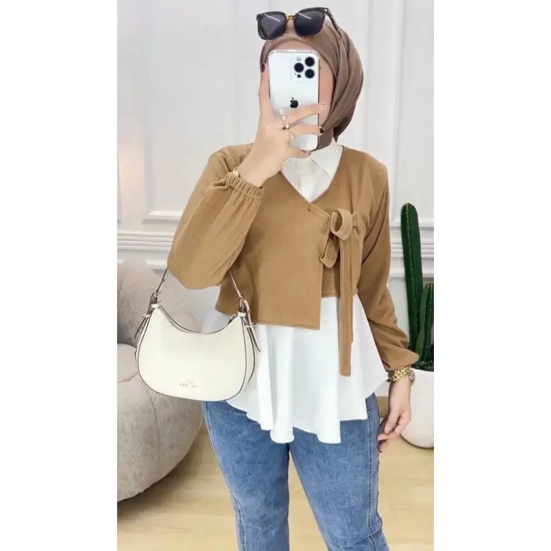 AMIRA BLOUSE WANITA CRINGKLE PREMIUM / ATASAN WANITA BAHAN CRINGKLE