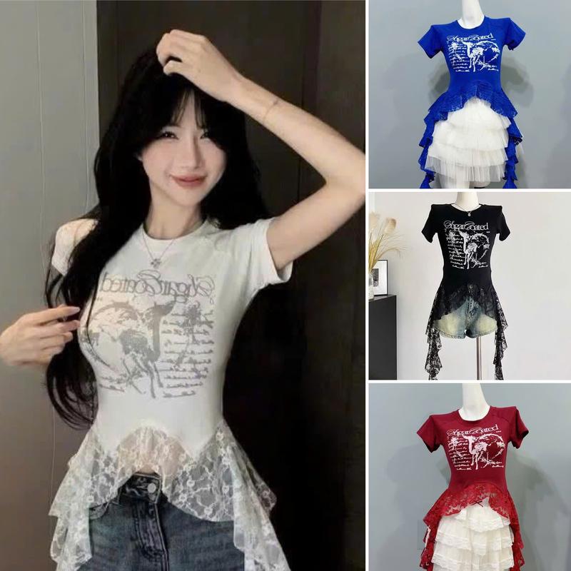 Áo Thun Nữ Crotop Xẻ Tà Ren Dây Dài 2 Bên Hông Chất Liệu Borip