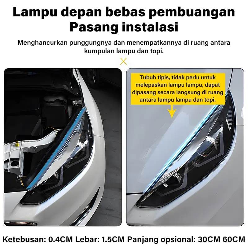 SKY Lampu Alis Led DRL Maxmoto Rgb Konek Aplikasi Android/Ios Welcome Light Sein Running Bluetooth App Controller 30cm 5