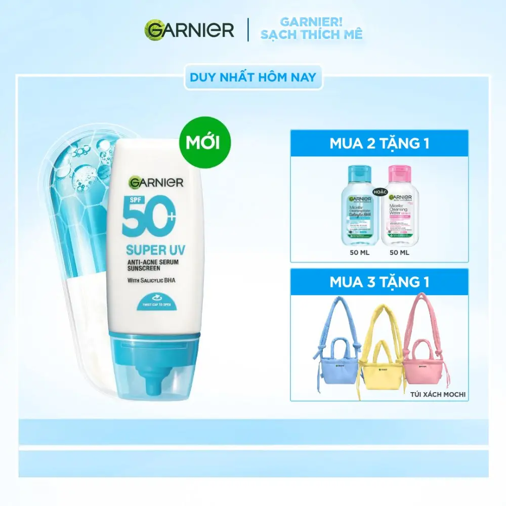 [MỚI] Kem Chống Nắng Garnier Phổ Rộng 12H Kiềm Dầu & Hỗ Trợ Giảm Mụn Spf 50+PA++++ 30ML