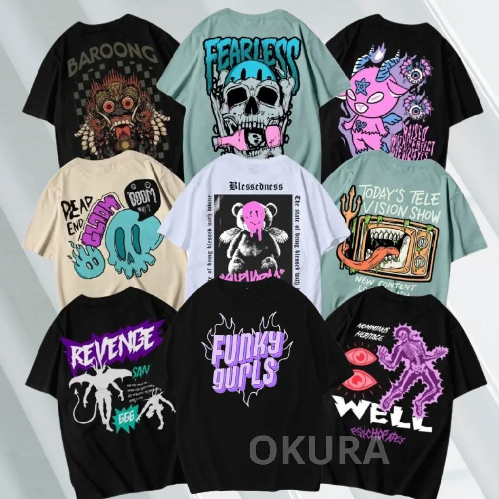 100% Original Paket Hemat 100rb 6pcs / Kaos Distro Pria Wanita Dewasa Terbaru 2024 / T-shirt Original Overize Motif Keren