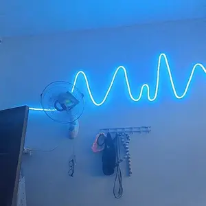 NEON FLEX 220V PERMETER / LAMPU HIAS KAMAR LED NEON SIGN LED SELANG NEON FLEX AC 220V LED METERAN LAMPU PLAFON Biru Blue Cafe