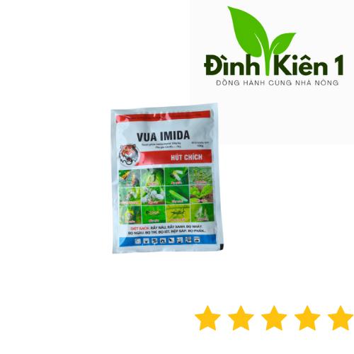    combo 10 gói   Phân bón lá VUA IMIDA  gói 100g  - xanh lá  bảo vệ cây lúa  cây sầu riêng . cây công nghiệp  cây ăn quả ... liều lượng : 20gram   25L nước. 