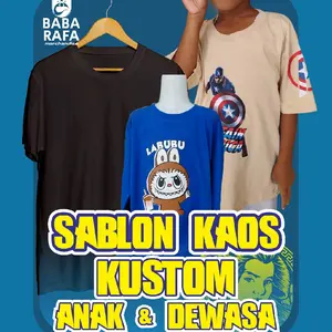 sablon kaos satuan murah, bahan kain katun kombed 24s, sablon DTF
