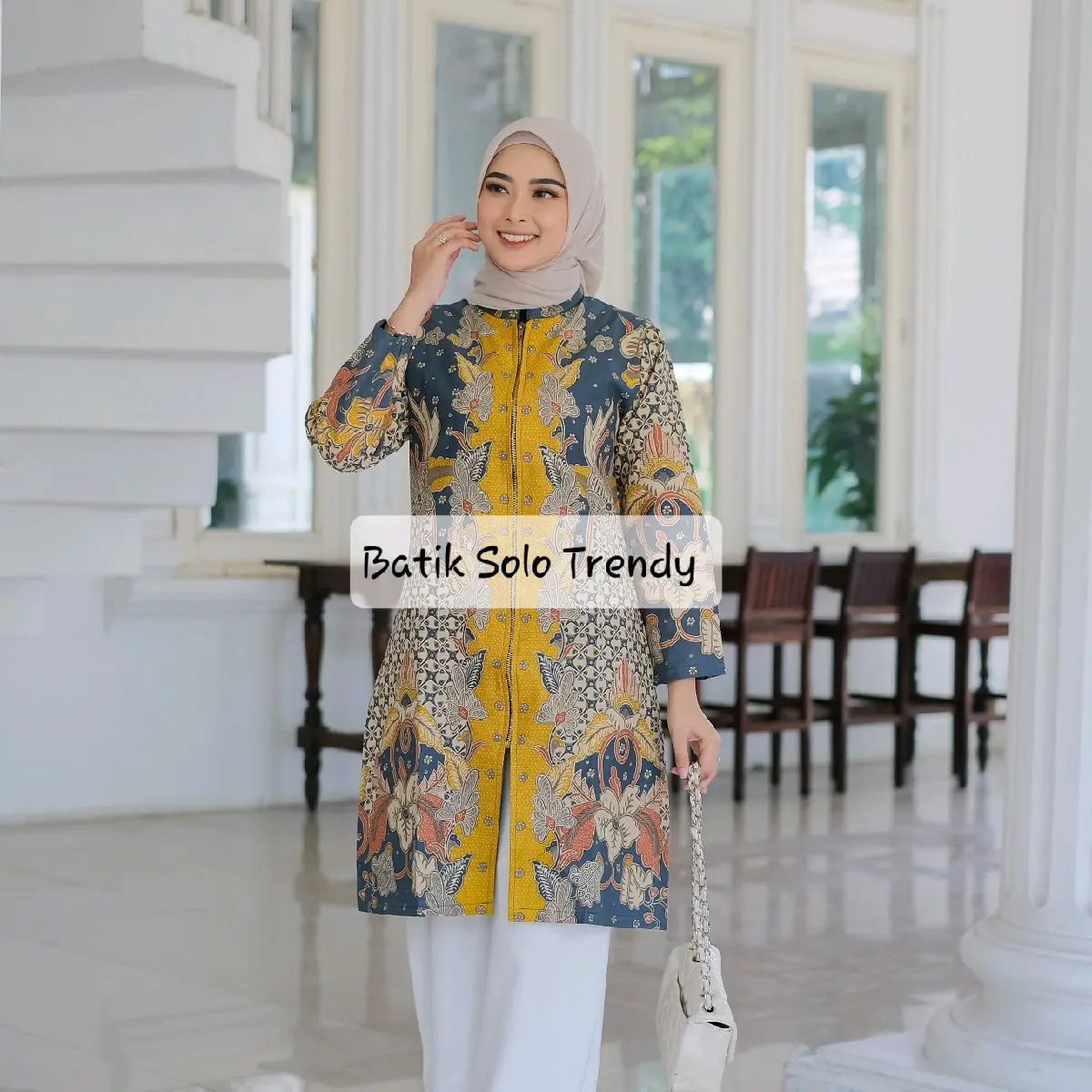 Manohara Tunik Batik lapis furing trikot  Nyaman Atasan Panjang  Baju Muslim  Katun Dress Kapas Tunik Wanita