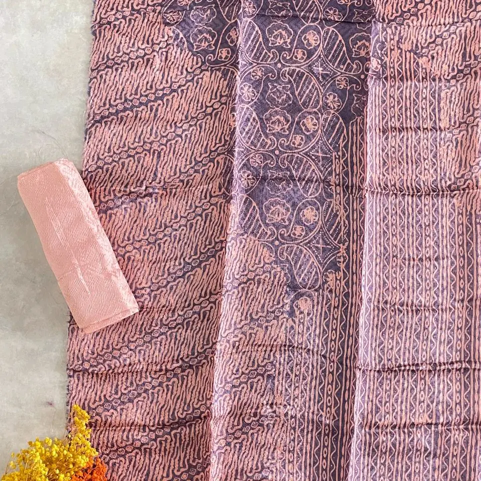 kain batik viscose semi sutra pulauan khas Cirebon batik Fariza cap semi tulis
