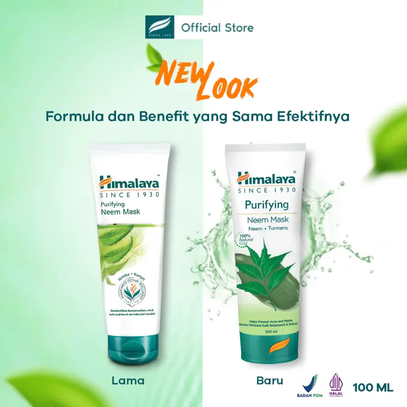 Himalaya Neem Mask 50ml 100ml / Himalaya Face Mask Mengencangkan Muka Masker Wajah Masker Anti Jerawat Kunyit 4