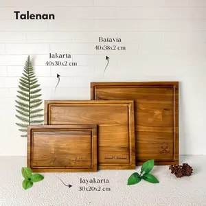 Talenan Kayu PREMIUM (BISA UKIR NAMA/LOGO) Classic Talenan Kayu Mahoni Cutting Board Pastry Board