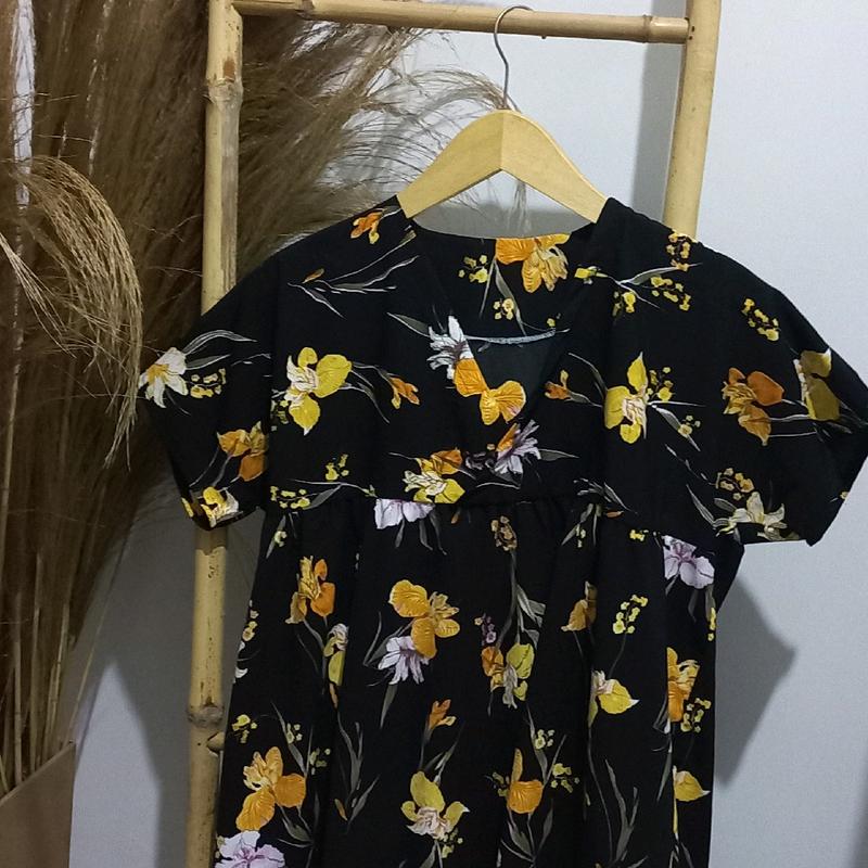 daster jumbo Wanita bermotif bunga bunga 1