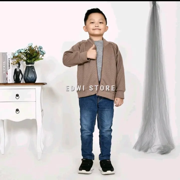 Jaket bomber anak model Compy jaket zipper premium knit anak usia 1-6 tahun