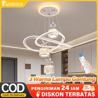 Gambar GOGEOUS Lampu Gantung Minimalis Kristal Lampu Gantung Ruang Tamu plafon pencahayaan indoor tegangan rendah cerdas chandelier downlight crystal mewah hiaster murah kap - B7-2-GD+Remote dari GogeousLighting Kab. Tangerang 1 Tokopedia