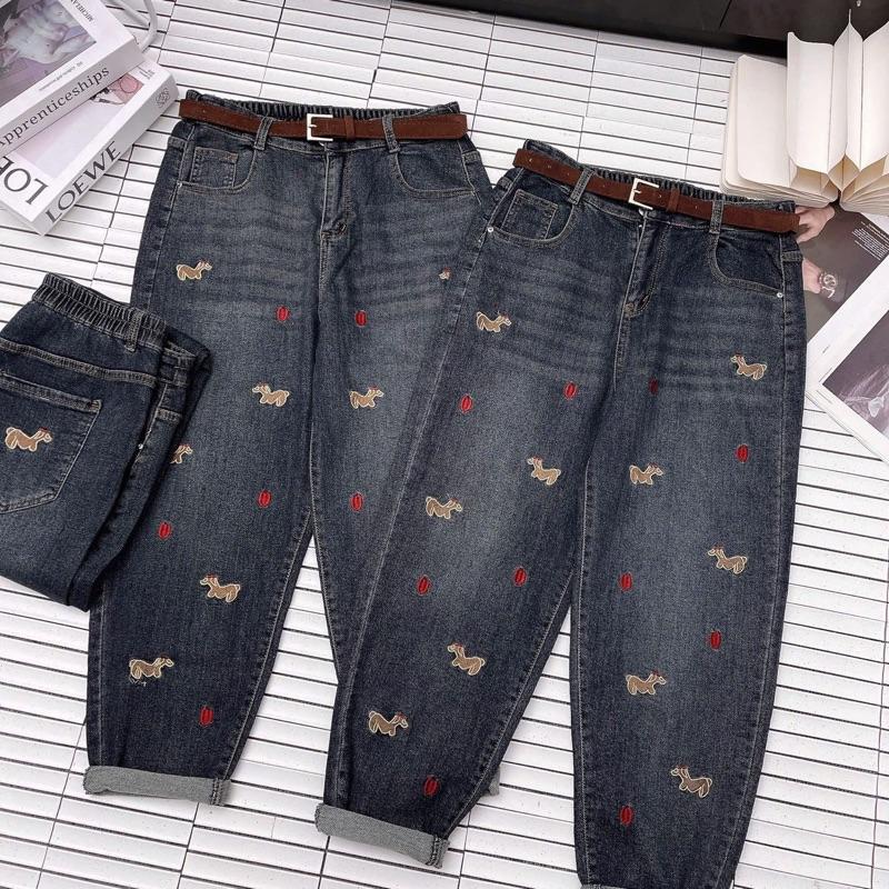 Ma 9052 [Bigsize QUẦN JEAN BAGGY 9 tac QC có giãn bigsize nữ Women