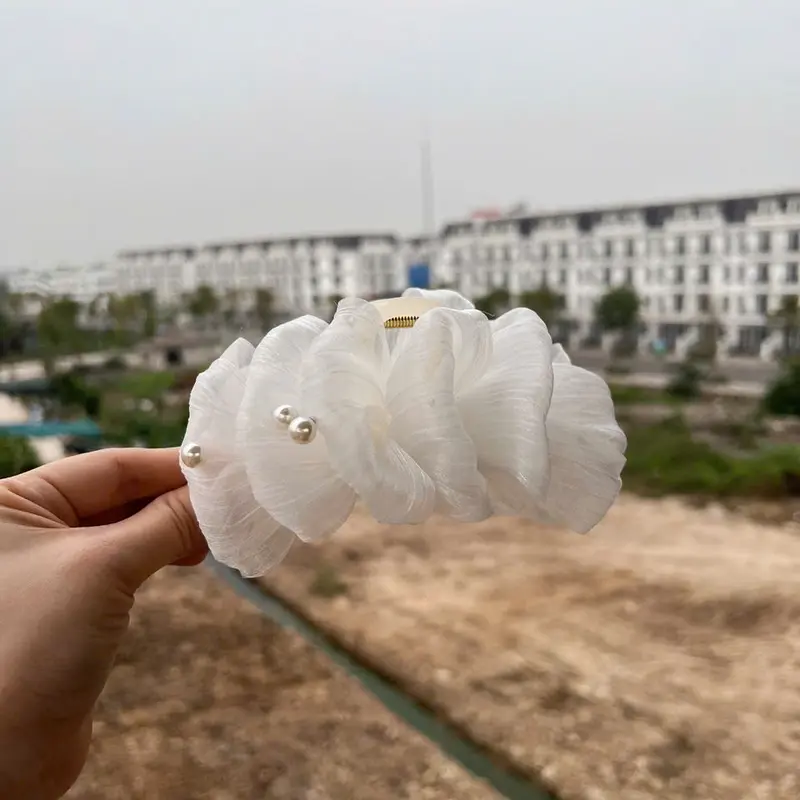 Kẹp Tóc Nơ Nhiều Lớp Đính Hạt Cho Nữ Women Cài Tóc 8