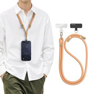 [TORRAS] 多用途・丈夫さ 外出が身軽に スマホストラップ ショルダー 首掛け ストラップ 長さ調節可能 タグパッチ 2枚入り ネックストラップ ショルダー スマホ iPhone 16 15 14 13 12 pro max 用 Android xiaomi galaxy 用 全機種対応 斜め掛け 「LoopGo Flex」オレンジ