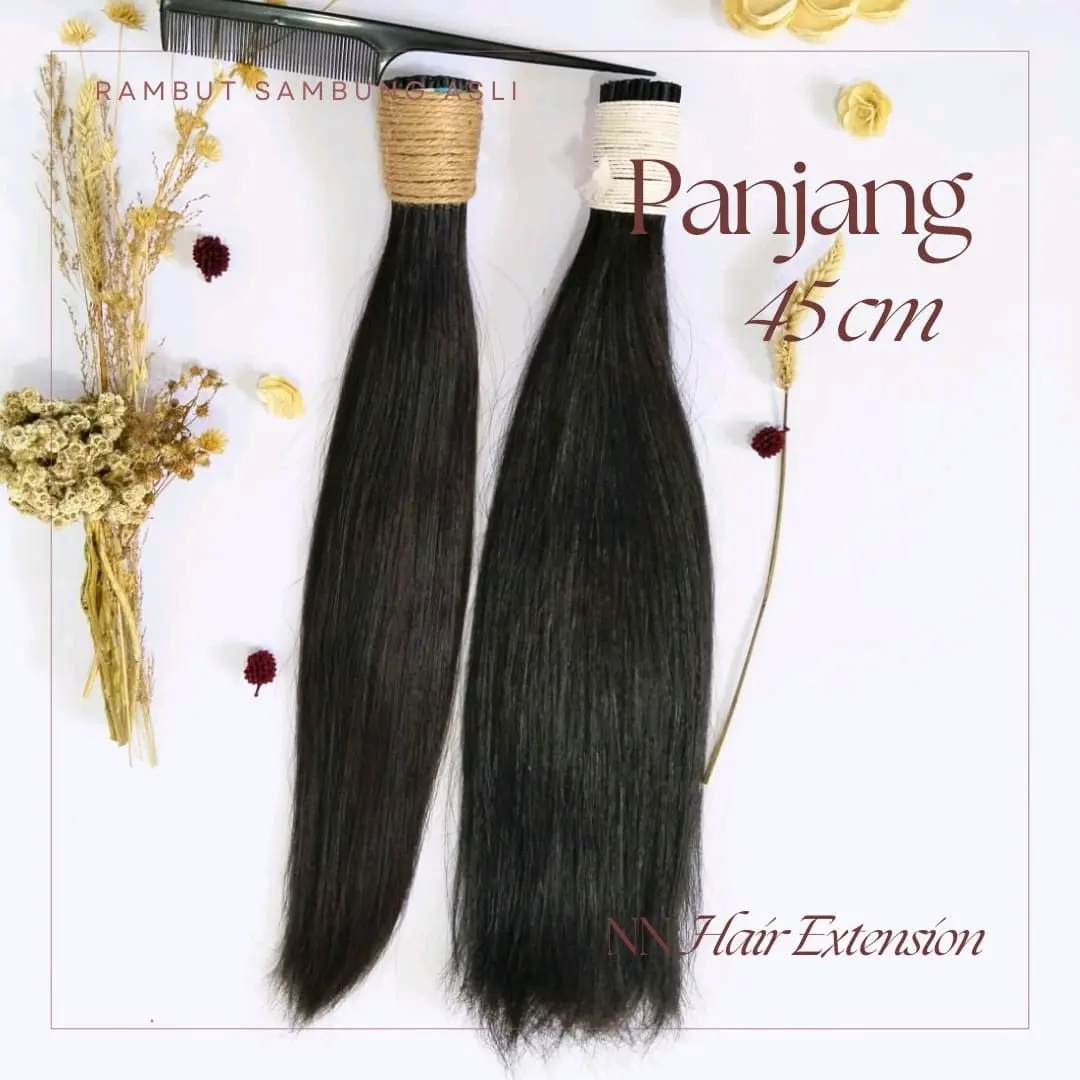 NN - Rambut Sambung / Hair Extension Panjang 45 Cm Warna Hitam Natural