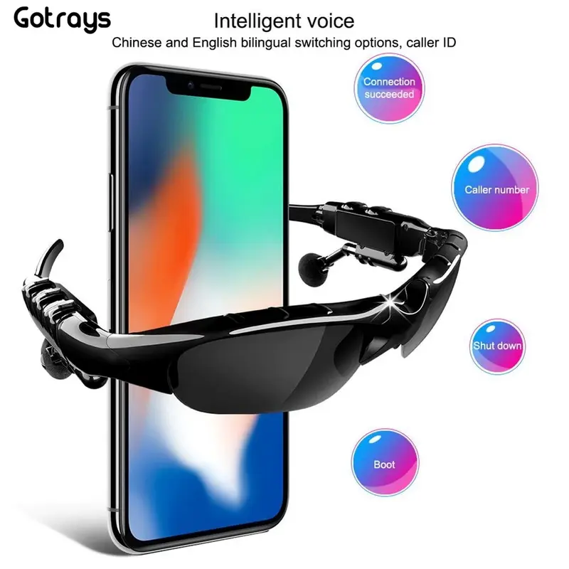 Smart Glasses Wireless Bluetooth 5.0 Sunglasses Running Outdoor Kacamata Hitam Pria Anti Radiasi UV 1