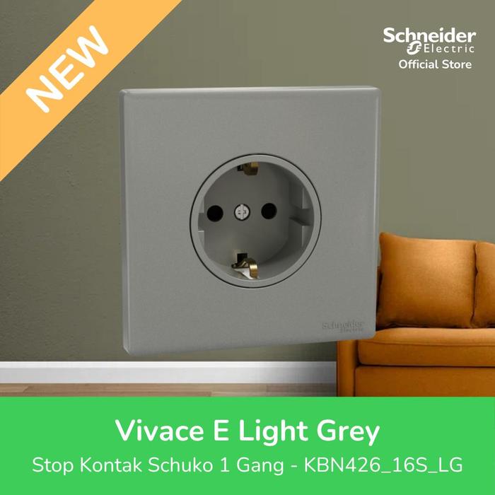 Gambar Schneider Electric Vivace E Stop Kontak Schuko Light Grey 1 Gang w/Shutter - KBN426_16S_LG [Bundle 5 Pcs] dari Schneider Electric Indonesia Kab. Bekasi Tokopedia