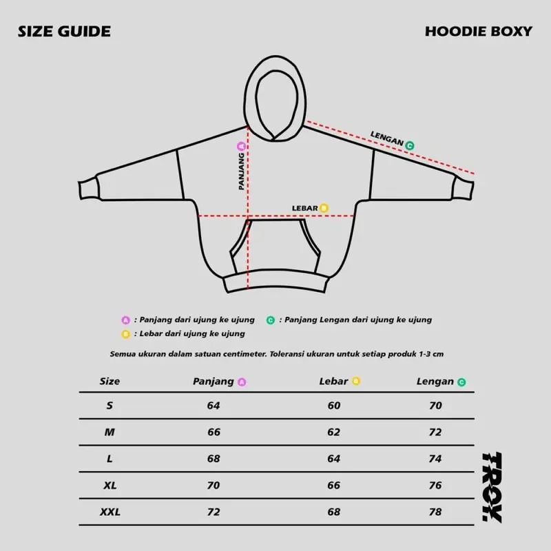 Troy Company Hoodie Boxy Oversize Hitam Freedom HB 2547 4