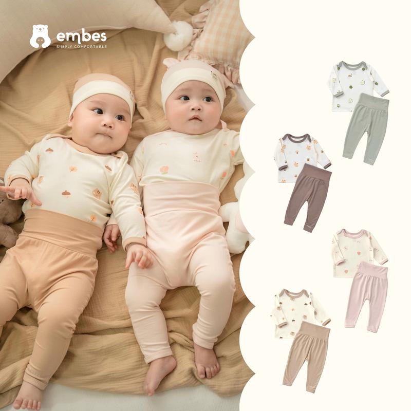  Bộ sơ sinh dài tay quần cạp cao cho bé Embes Việt Nam từ 0 tháng - 9 tháng - 25-B3-09 