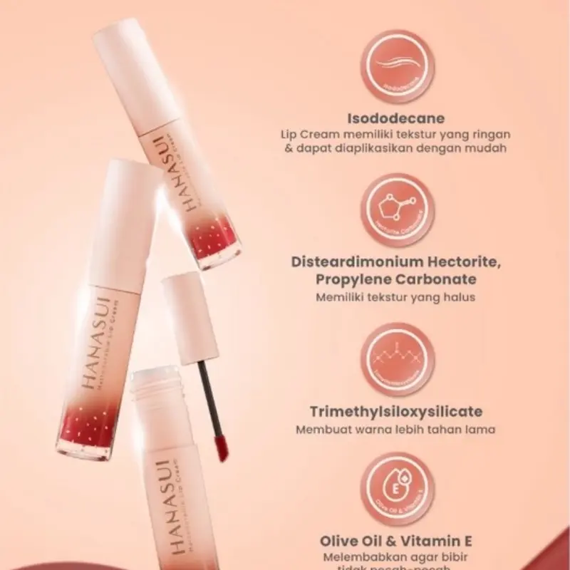 HANASUI Mettedorable Lip Cream Lipcream Bibir Kering Lasting Lipstick 2