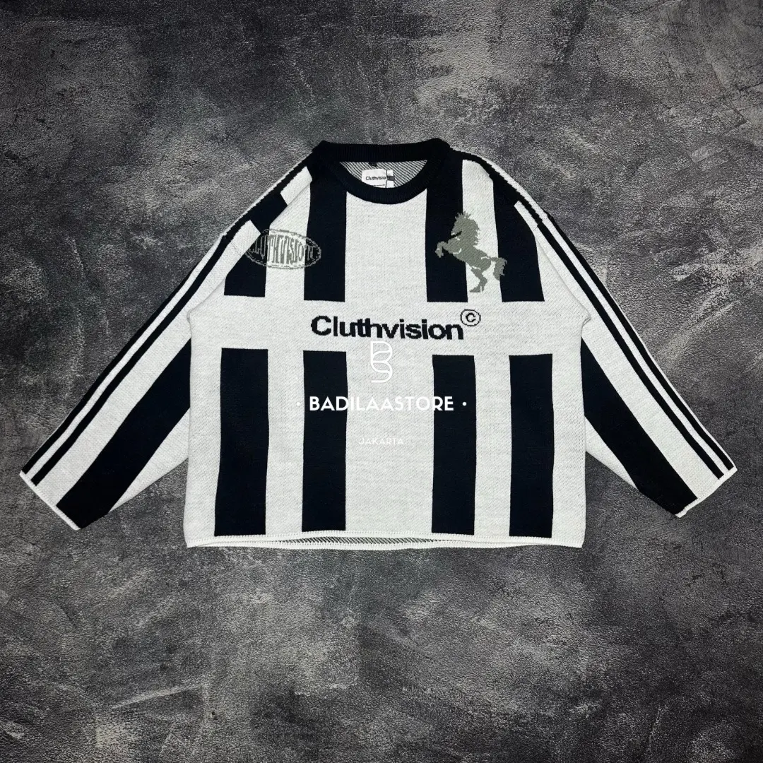 [ORIGINAL] CLUTHVISION KNITWEAR BLACK AND WHITE LUCKY NUMBER BRAND NEW FREE PAPERBAG
