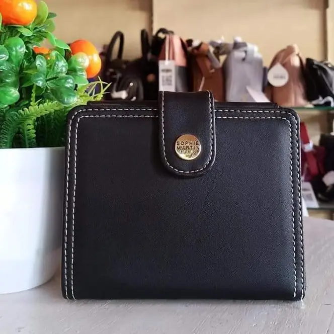 MONACO Wallet sophie martin paris promo Dompet Pendek Kulit PU Hitam Kartu Uang 3