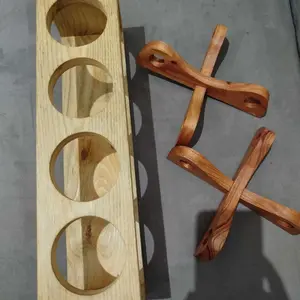 Rak Botol Kayu Tempat Naruh Botol Sirup DLL 3-5 Lunang - Kitchenware Dapur