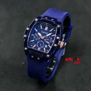 Jam Tangan Leivin 1891 Jam Tangan Wanita Fashion Tanggal Aktif Tali Rubber Silikon Watches Aksesoris