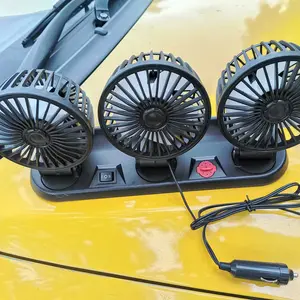 [HJS] Kipas Angin Mobil 3 Kepala 12-24 Volt dengan 2 Kecepatan dan Dapat Diputar 360 Derajat / KIPAS DASBOR MOBIL Truck Car