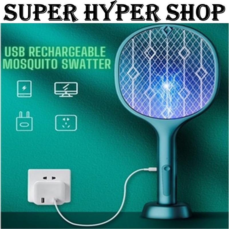 Mosquito Swatter 2 in 1 Electric Insect Racket USB Cordless ...